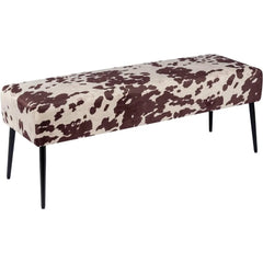 Button-Tufted Ottoman Bench, Upholstered Bedroom Benches Leather Footrest Stool Accent Bench for Entryway Dining Room