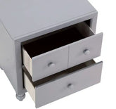 Transitional Gray Finish 1pc Nightstand of Drawers Wood knobs Turned Feet Modern Bedroom Furniture