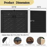 Large Outdoor Storage Shed, 48 Cu Ft Resin Versatile Storage Cabinet for Patio Accessories, Trash Cans & Garden Tools, Durable