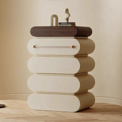 French Cream Style Storage Black Walnut Cabinet Home Furniture Drawer Type Showcase Locker Living Room Cabinets Storage Locker