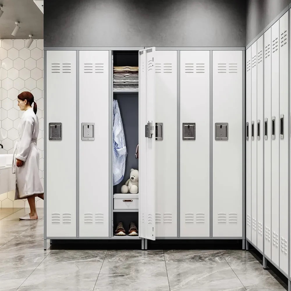 YQXH Metal Lockers for Employees-3 Door Storage Locker with Shelves and Lockable Steel Cabinet for School,Gym,Office