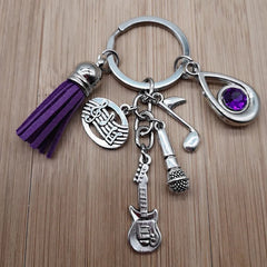 Music teacher key chain music tassel key ring piano player gift music microphone note handmade guitar jewelry souvenir