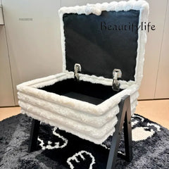Bedroom Bench for Household Furniture Luxury High-end Girl Bedroom Dressing Table Stool Makeup Artist Special Stool with Storage