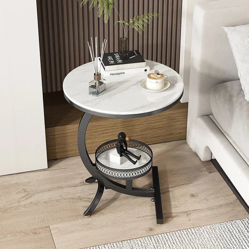 Cream Wind Corner, Several Rock Slabs, Side Tables, Living Room, Sofa, Side Tables, Balcony, Double Layer Small Round Table, Cre