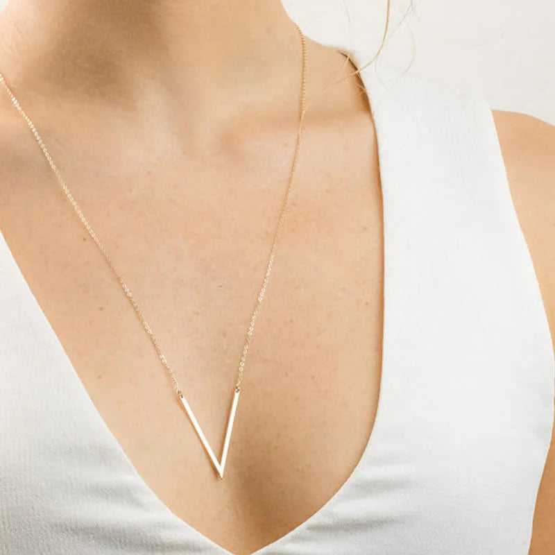 Gold Necklace Letter Gouden Ketting 2021 Women Simple Geometric Collares Minimalistas Jewelry Collar Mujer Collier Femme 2018
