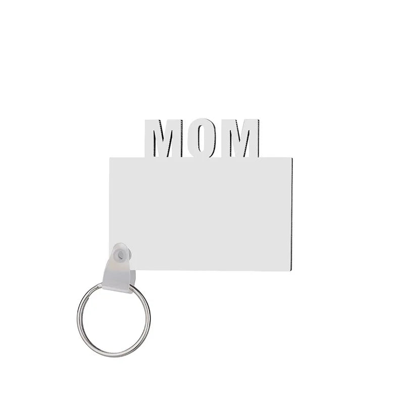 Fashion Sublimation MDF Keychain DIY Creative Keyrings Wooden Keychains For Custom Printing Mother's Day&Father's Day Gift