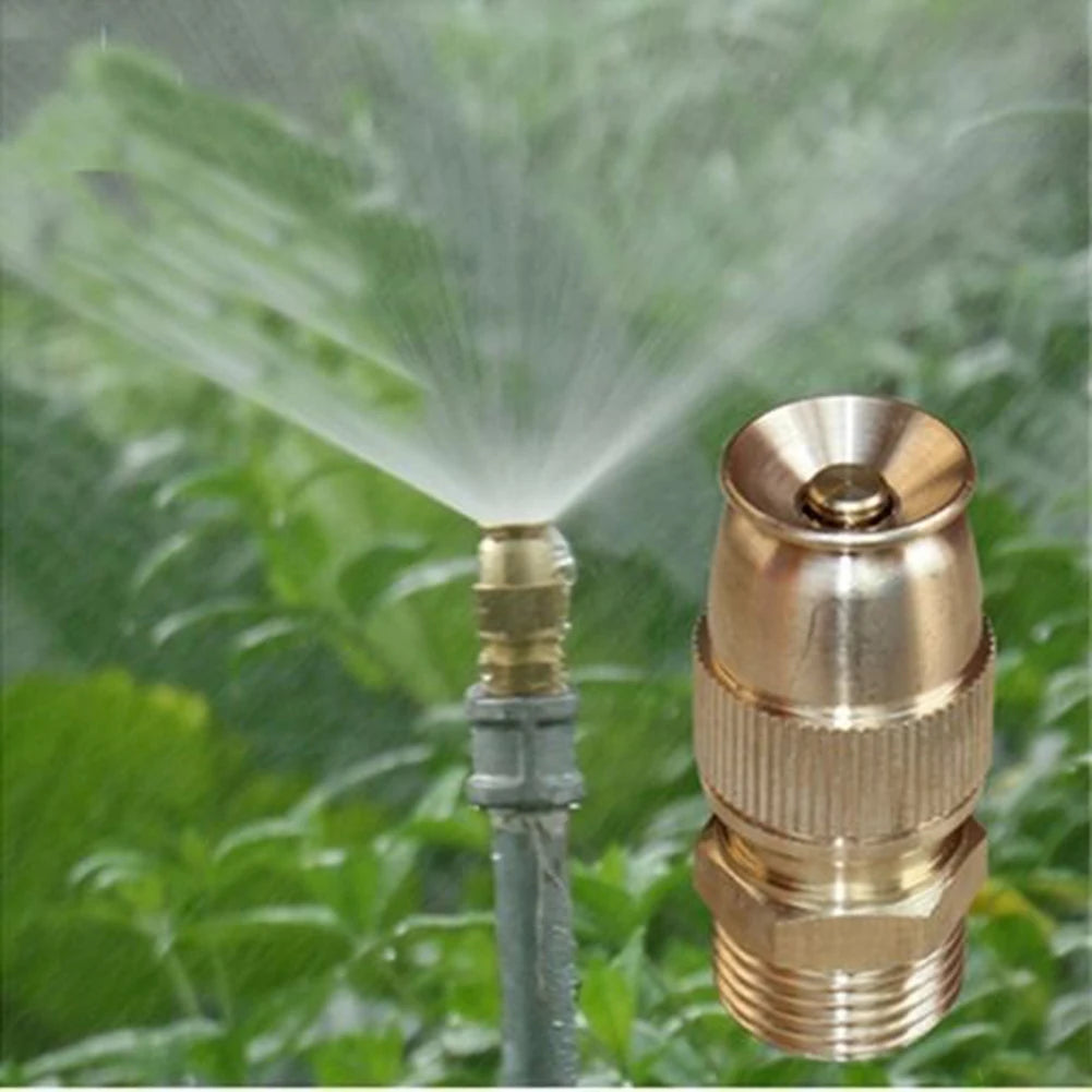 2pcs Brass Automatic Irrigation Sprinkler Head, Single-hole Nozzle, Watering Atomizing Fitting, Sprinkler Head with Filter ﻿