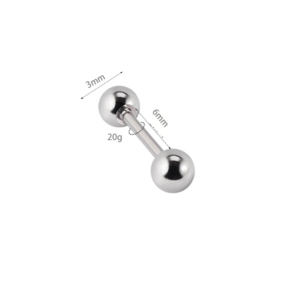 1Pc Stainless Steel Wolf Ear Tragus Cartilage Stud CZ Gem Leaf Rainbow Snake Barbell Helix Earring Lobe Studs Piercing Jewelry