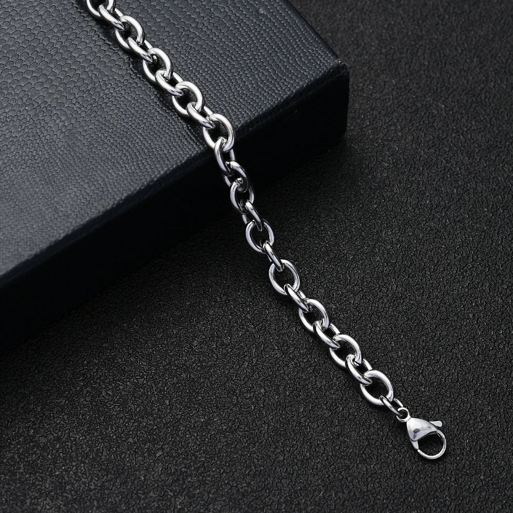 Hot sale stainless steel rose gold color round O chain bracelet fashion jewelry for men and women wedding gifts drop shipping