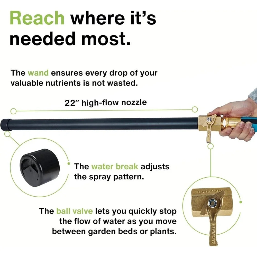 All-In-One Watering Kit - Heavy Duty 1" 100 Ft Garden Hose, 650 PSI High-Pressure Watering Tool, Kinkless Garden Hoses