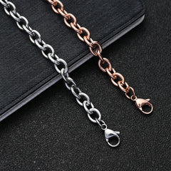 Hot sale stainless steel rose gold color round O chain bracelet fashion jewelry for men and women wedding gifts drop shipping