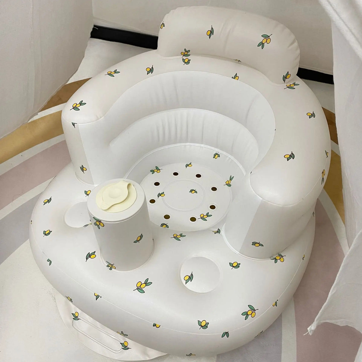 Baby Inflatable Sofa Children Puff Portable Bath Chairs PVC Multifunctional Seat Practice Sitting Bath Stool