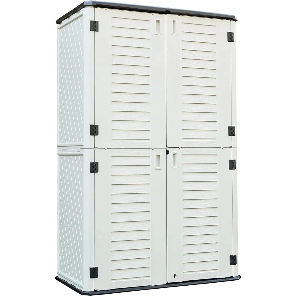 Kinying Outdoor Storage Cabinet, Vertical Storage Shed Perfect to Store Patio Furniture, Garden Tools Accessories,Bike,Beach Cha