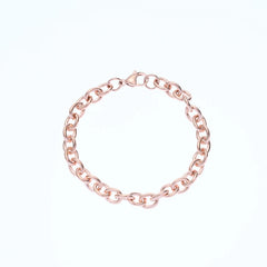 Hot sale stainless steel rose gold color round O chain bracelet fashion jewelry for men and women wedding gifts drop shipping