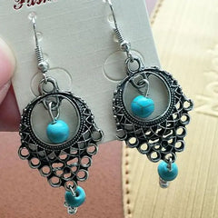 XXZHJ 2018 New Fashion Personality National Wind Retro Droplets Earrings Jewelry Wholesale Beaded Long Earrings Wholesale Women