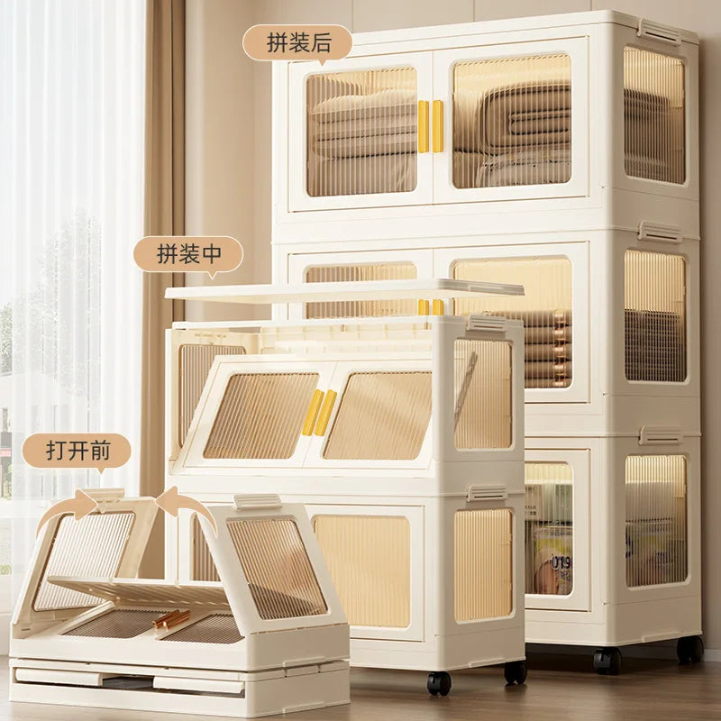 A Folding Storage Cabinet Wardrobe Clothes Organising Cabinet Toys Shelves Storage Cabinet Miscellaneous Snacks Storage Box