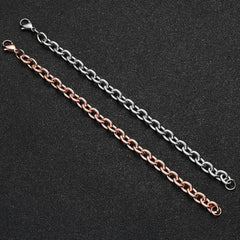 Hot sale stainless steel rose gold color round O chain bracelet fashion jewelry for men and women wedding gifts drop shipping
