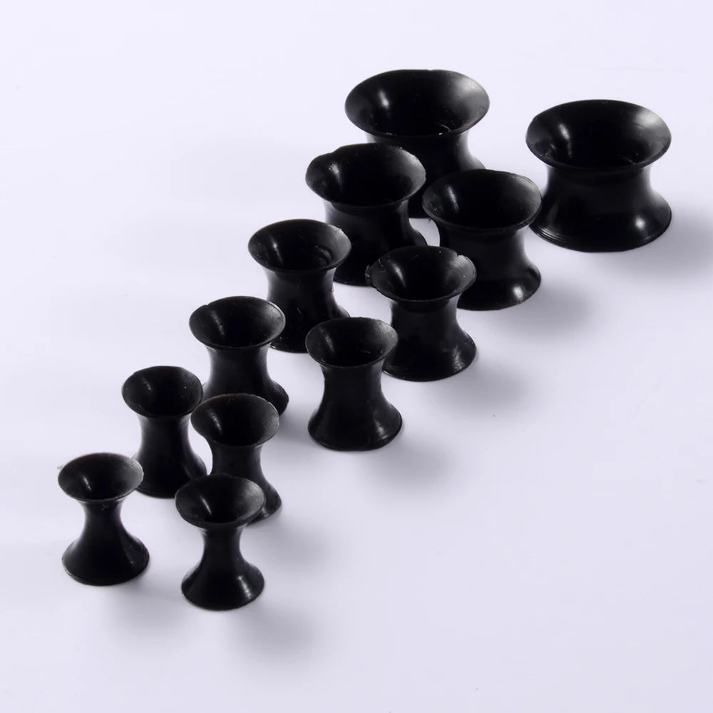 2Pairs Ear Taper +Screw Plug Gauge Earring Kit Ear Expander Strecther Silicone Double Flare Flesh Tunnel Hollow Plugs Piercings