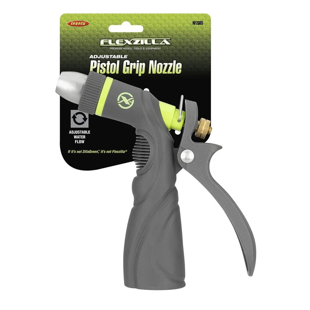 Pistol Grip Adjustable Garden Hose Nozzle Durable Metal Construction Leak Proof Trigger Lock Non Slip Grip Ideal Watering