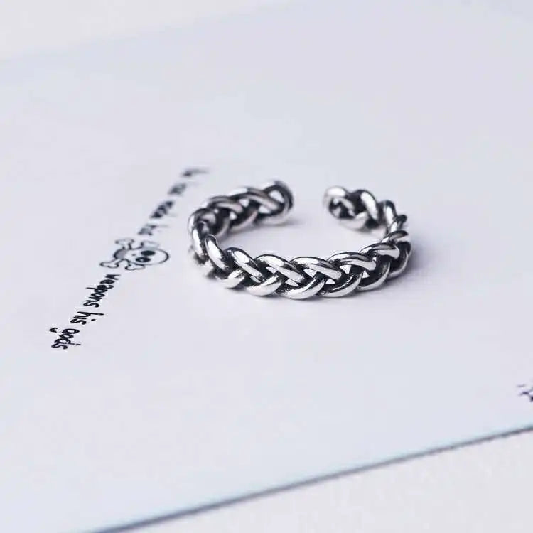 Punk Girl Ring 2020 Fashion New Ring Retro Personality Niche Fine Twist Wheat Ear Net Celebrity Ring Women's Wholesale