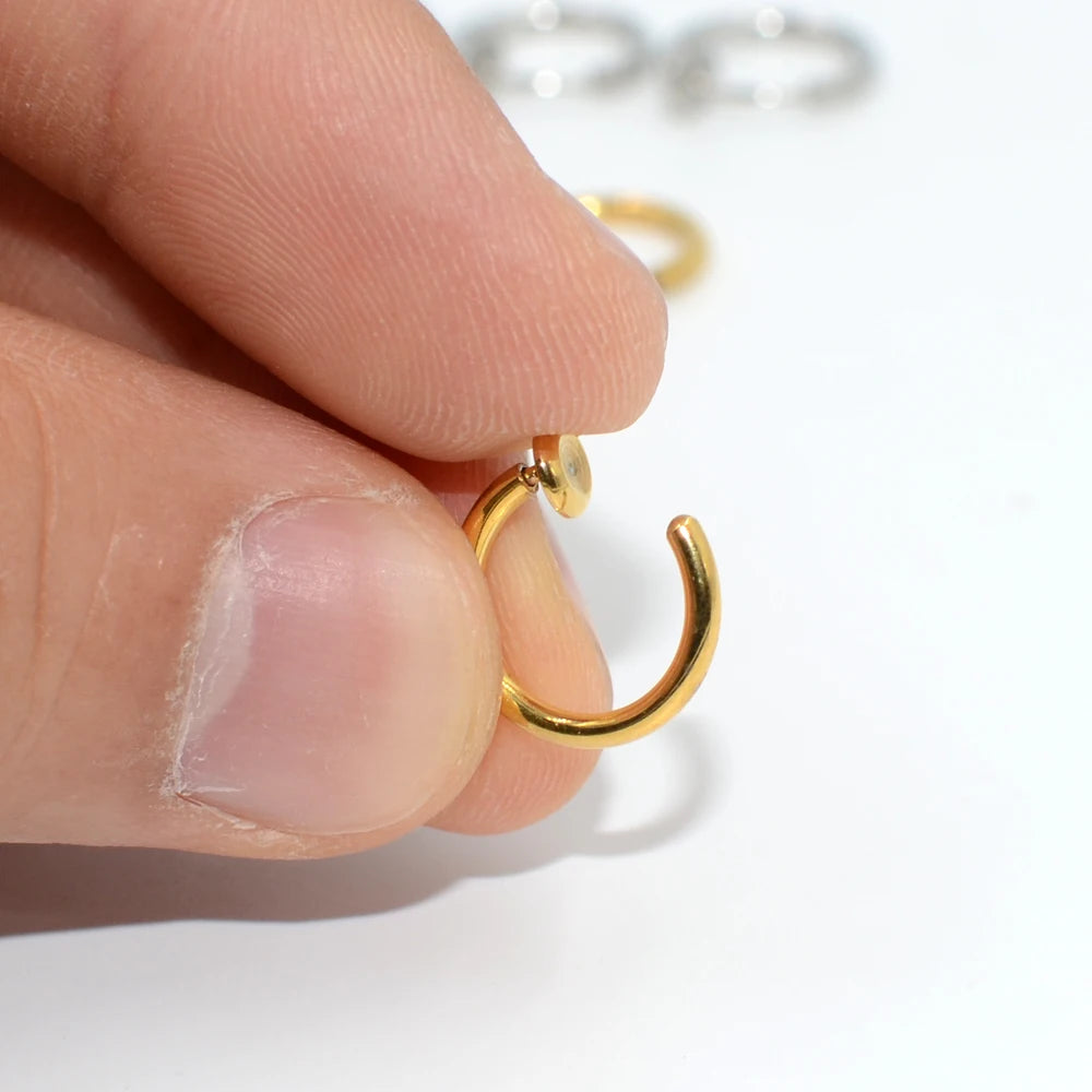 1PC Surgical Steel Fake Spring Earring Labret Lip Ring Nose Ring Clip On Ear Nose Helix Ring Ear Ring Body Piercing Jewelry