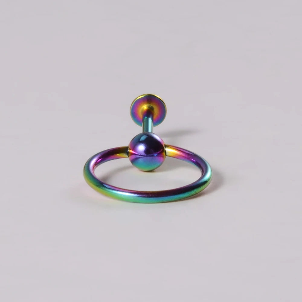1/5pcs Stainless Steel Labret with Slave Ring Ball Ear Tragus Cartilage Piercing Lip Stud Lobe Earrings Body Piercing Jewelry