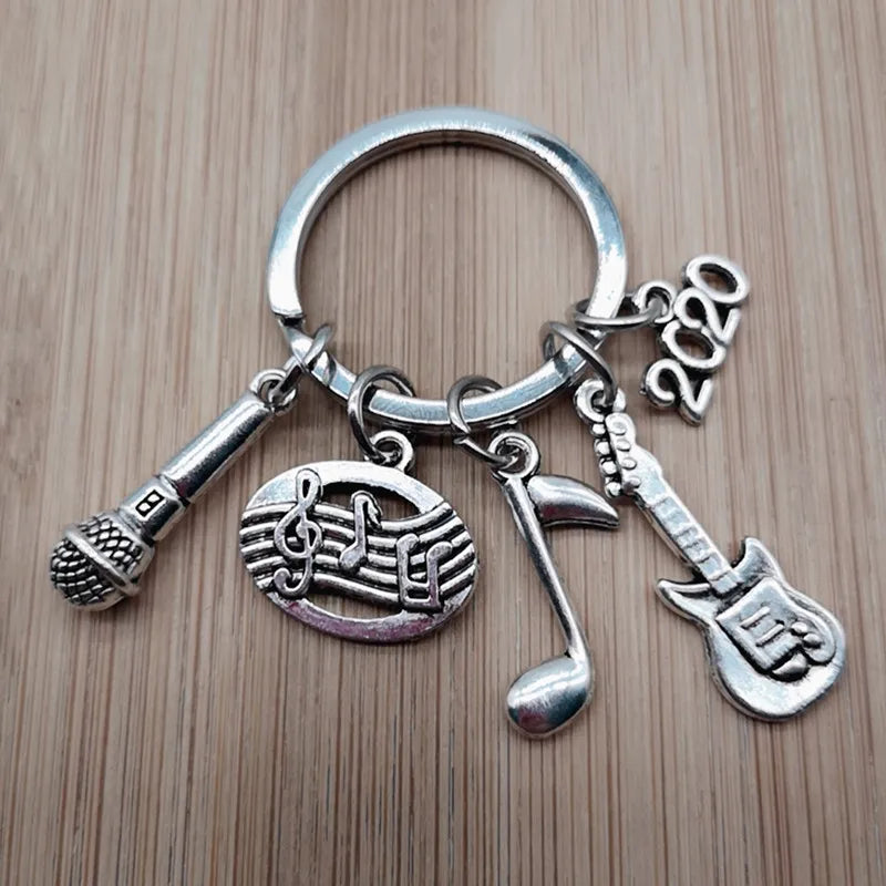 Music teacher key chain music tassel key ring piano player gift music microphone note handmade guitar jewelry souvenir