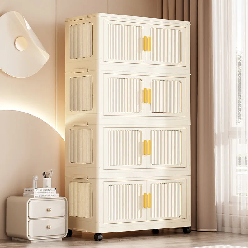 A Folding Storage Cabinet Wardrobe Clothes Organising Cabinet Toys Shelves Storage Cabinet Miscellaneous Snacks Storage Box