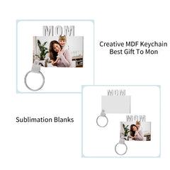 Fashion Sublimation MDF Keychain DIY Creative Keyrings Wooden Keychains For Custom Printing Mother's Day&Father's Day Gift