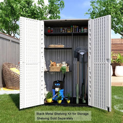 Kinying Outdoor Storage Cabinet, Vertical Storage Shed Perfect to Store Patio Furniture, Garden Tools Accessories,Bike,Beach Cha