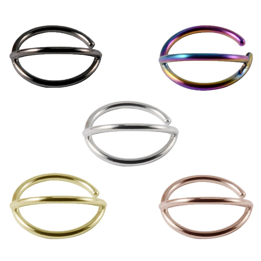 1-5Pcs Stainless Steel D Shape Nose Ring For Women Men 20G Nose Hoop Rings Ear Cartilage Tragus Helix Piercings Jewelry
