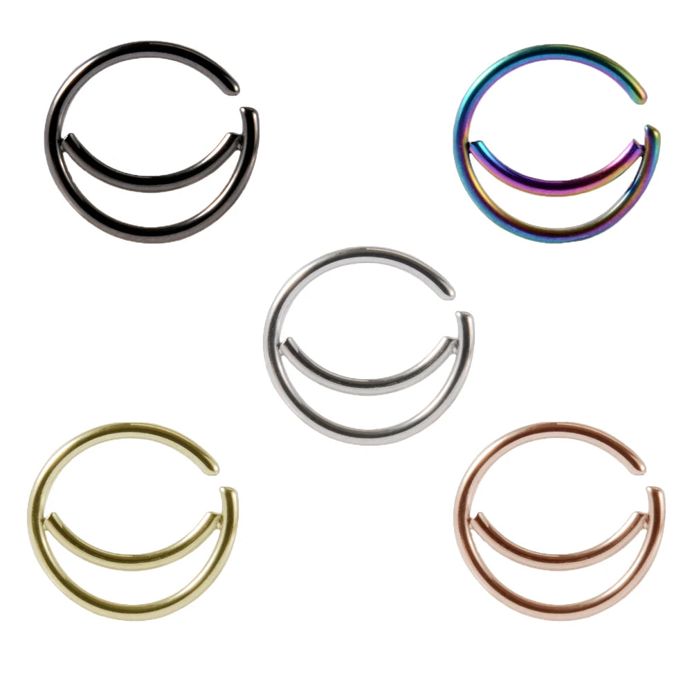 1-5Pcs Stainless Steel D Shape Nose Ring For Women Men 20G Nose Hoop Rings Ear Cartilage Tragus Helix Piercings Jewelry