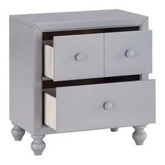 Transitional Gray Finish 1pc Nightstand of Drawers Wood knobs Turned Feet Modern Bedroom Furniture