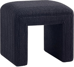 Set Style Vanity Stool Chair,Modern Boucle Ottoman Foot Stool with Wooden Legs Sofa Bench Footstool Extra Seat for Vanity,Makeup