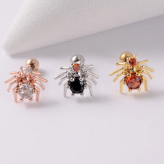 1Pc Stainless Steel Wolf Ear Tragus Cartilage Stud CZ Gem Leaf Rainbow Snake Barbell Helix Earring Lobe Studs Piercing Jewelry
