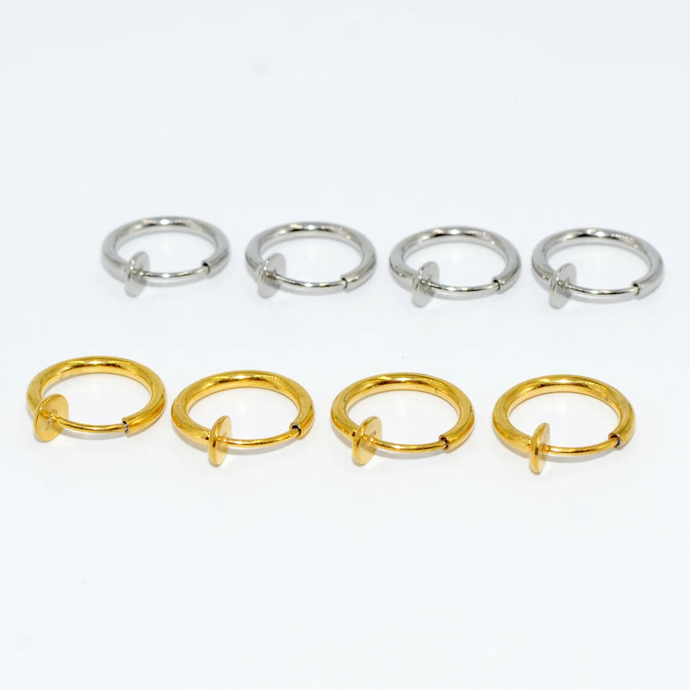 1PC Surgical Steel Fake Spring Earring Labret Lip Ring Nose Ring Clip On Ear Nose Helix Ring Ear Ring Body Piercing Jewelry