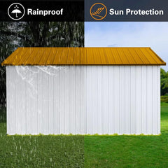 Large Outdoor Metal Storage Shed with 4-Pane Window, Lockable Door, and 4 Air Vents