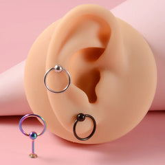 1/5pcs Stainless Steel Labret with Slave Ring Ball Ear Tragus Cartilage Piercing Lip Stud Lobe Earrings Body Piercing Jewelry