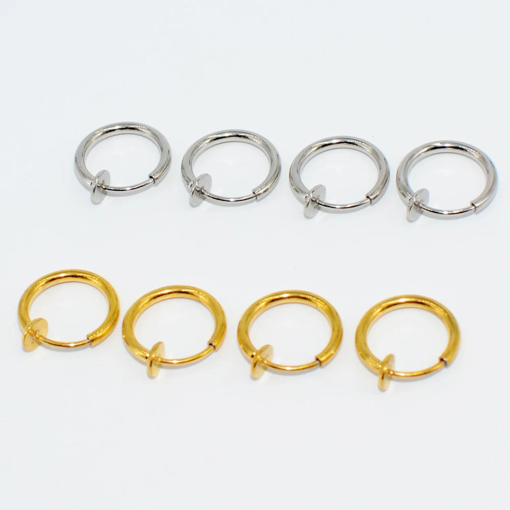 1PC Surgical Steel Fake Spring Earring Labret Lip Ring Nose Ring Clip On Ear Nose Helix Ring Ear Ring Body Piercing Jewelry