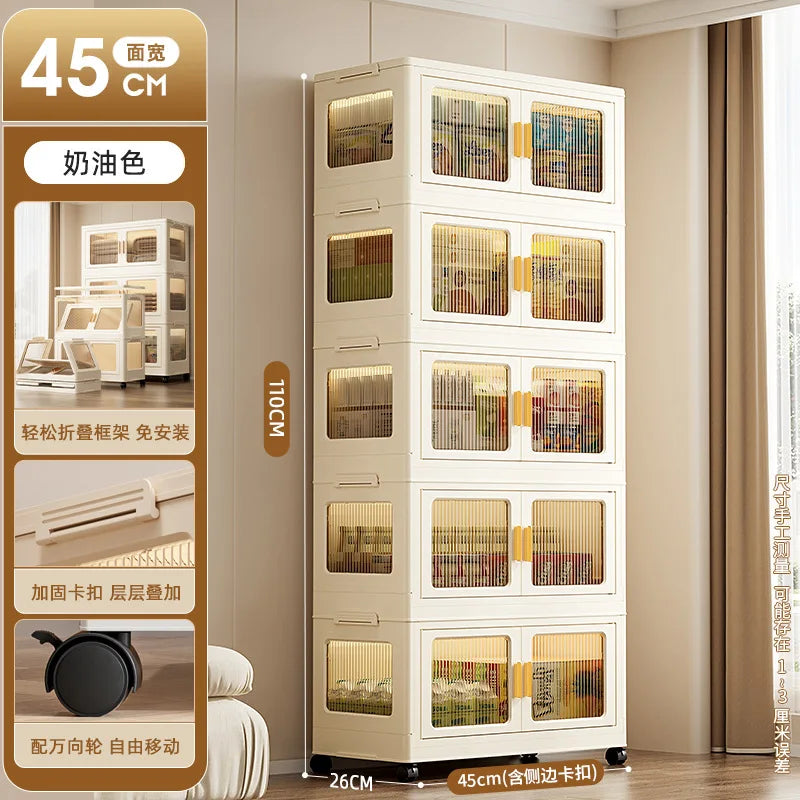 A Folding Storage Cabinet Wardrobe Clothes Organising Cabinet Toys Shelves Storage Cabinet Miscellaneous Snacks Storage Box