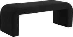 White Modern Boucle Bench Set of 1, Rectangular Sherpa Entryway Bench, Upholstered Ottoman, Indoor Bench Footrest