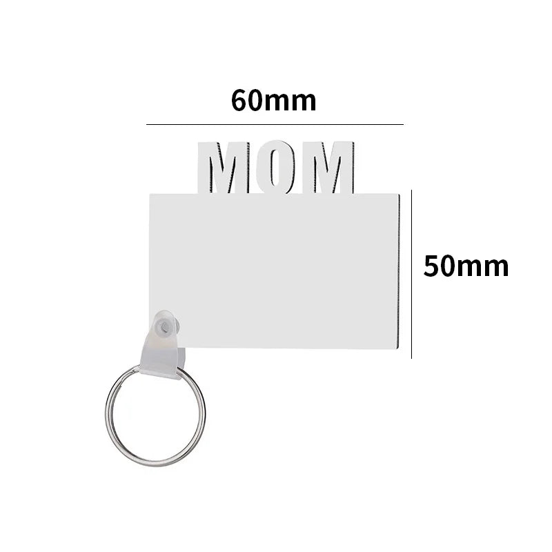 Fashion Sublimation MDF Keychain DIY Creative Keyrings Wooden Keychains For Custom Printing Mother's Day&Father's Day Gift