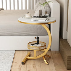 Cream Wind Corner, Several Rock Slabs, Side Tables, Living Room, Sofa, Side Tables, Balcony, Double Layer Small Round Table, Cre