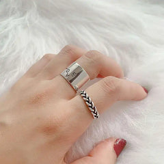Punk Girl Ring 2020 Fashion New Ring Retro Personality Niche Fine Twist Wheat Ear Net Celebrity Ring Women's Wholesale