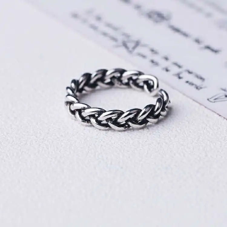 Punk Girl Ring 2020 Fashion New Ring Retro Personality Niche Fine Twist Wheat Ear Net Celebrity Ring Women's Wholesale