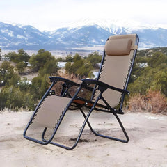Sports Zero Gravity Outdoor Portable Folding Camping Lawn Deck Patio Pool Recliner Lounge Chair for Adults, Adjustable Headrest